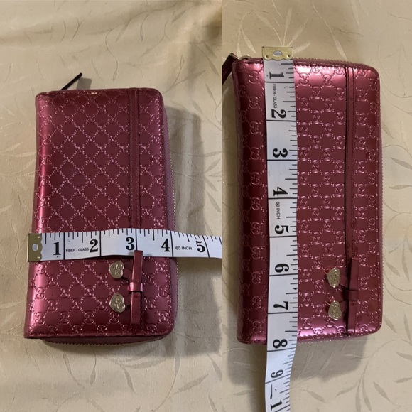 Gucci Patent Zip around GG Micro Guccissima Long Wallet - Picture 13 of 16